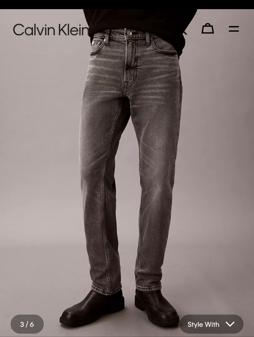 Mens Calvin Klein Jeans Slim Straight Grey Nwt